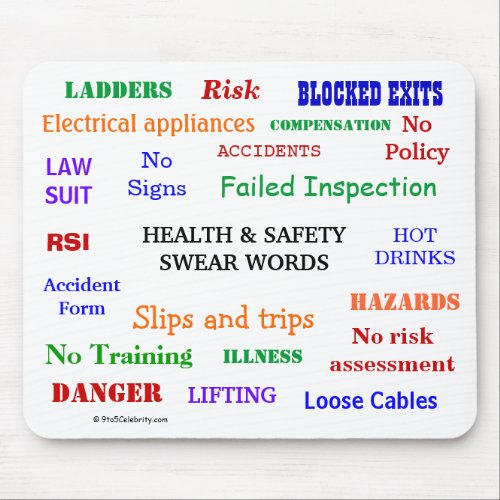 Health and Safety Swear Words  Rude Expletives Mouse Pad