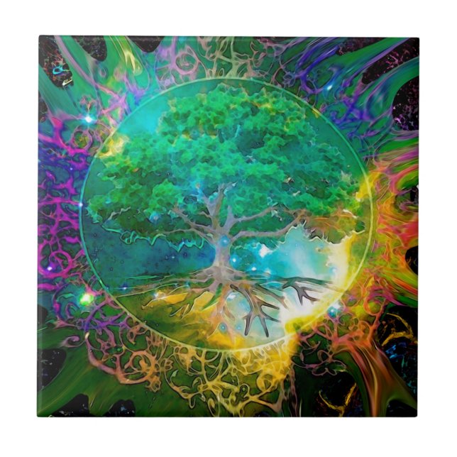 Health and Vitality Tree of Life Ceramic Tile (Front)