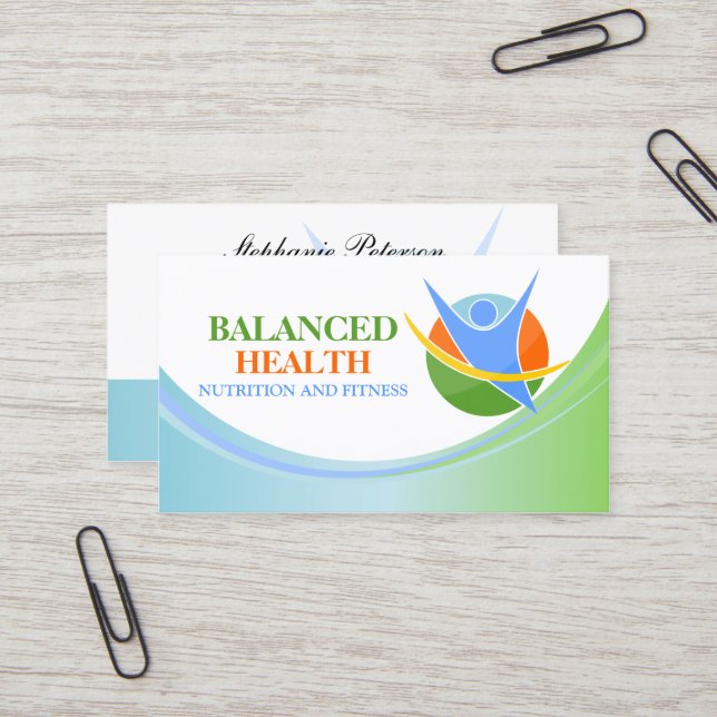 Health and Wellness Coach Business Card (Front/Back In Situ)