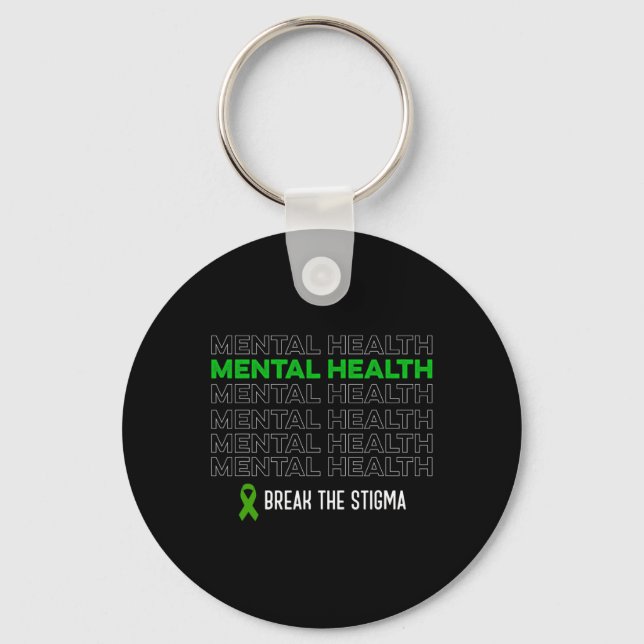 Health Awareness Break The Stigma Ribbon  Keychain (Front)