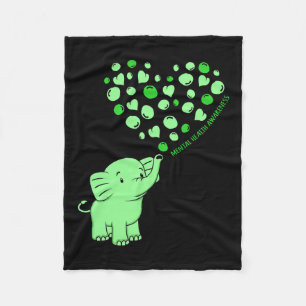 Health Awareness Elephant Hearts Supporter Graphic Fleece Blanket