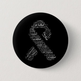 Health Awareness Green Ribbon In May Support Button