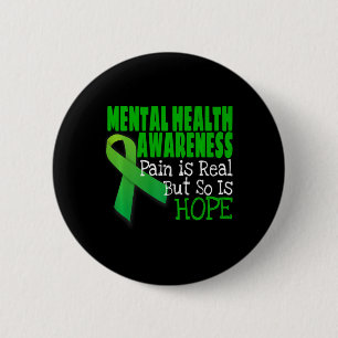 Health Awareness Mental Health Ribbon Button