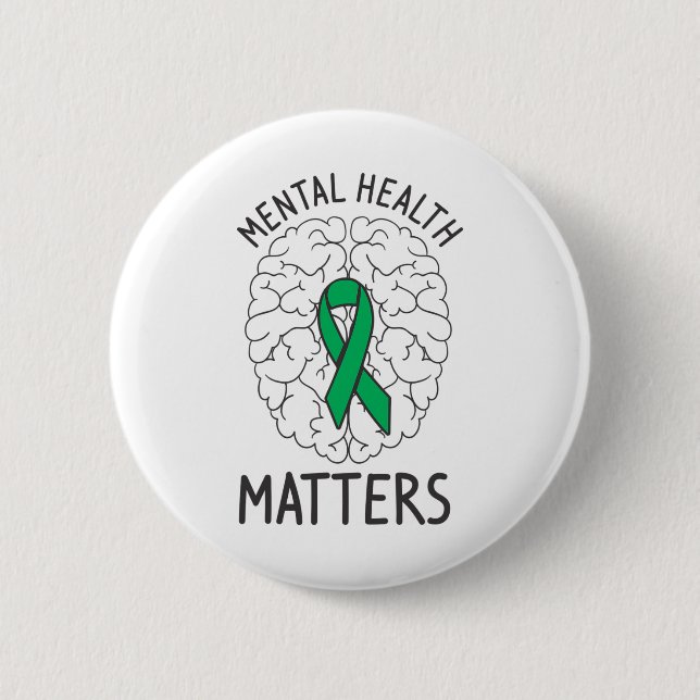 Health Awareness Month Mental Health Problems Posi Button (Front)
