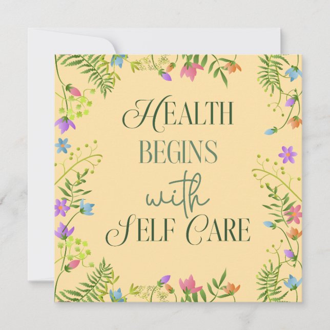Health Begins with Self care Holiday Card (Front)