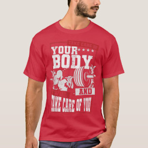 Health body fitness workout vegan gym fit eercise  T-Shirt