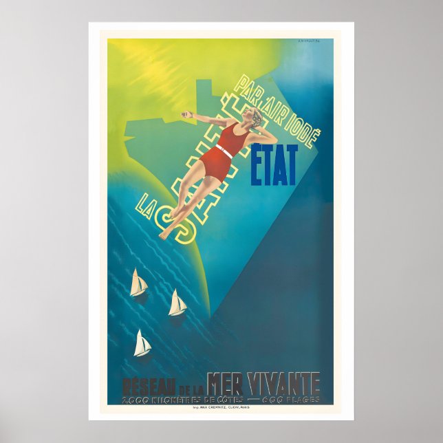 Health By Air Iodine State Vintage Travel Poster (Front)