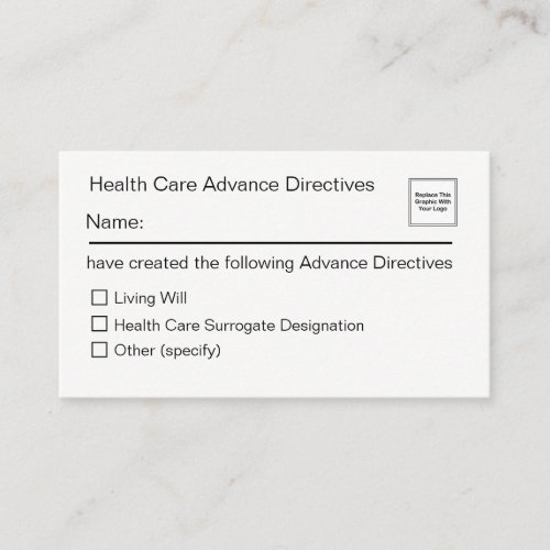 Health Care Advance Directives Card