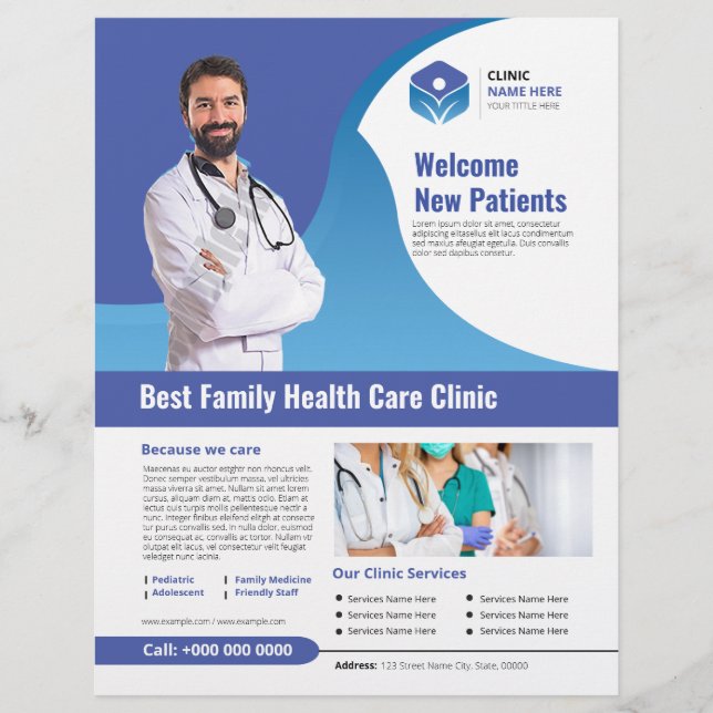 Health Care Clinic Service Flyer (Front)