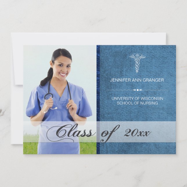 Health Care Medical Graduation Photo Announcement (Front)