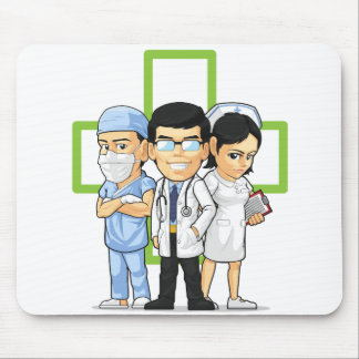 Health Care or Medical Staff - Doctor & Nurse Mouse Pad