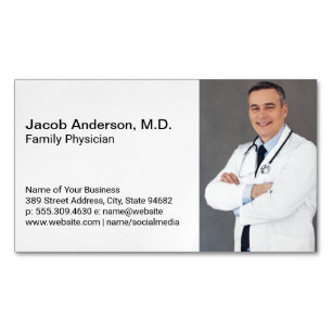 Health Care Worker   Medical Doctor Template Business Card Magnet