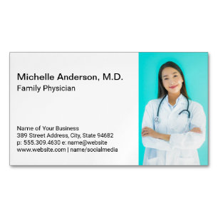 Health Care Worker   Medical Doctor Template Business Card Magnet