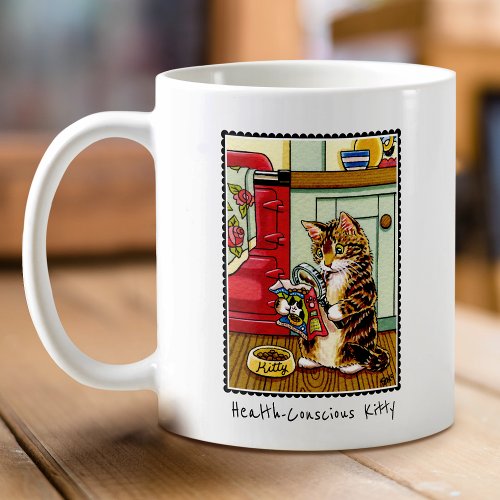 Health Conscious Kitty Cat Cute Custom Coffee Mug