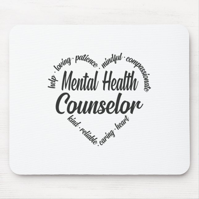 Health Counselor Heart Word Cloud 1  Mouse Pad (Front)