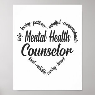 Health Counselor Heart Word Cloud 1  Poster