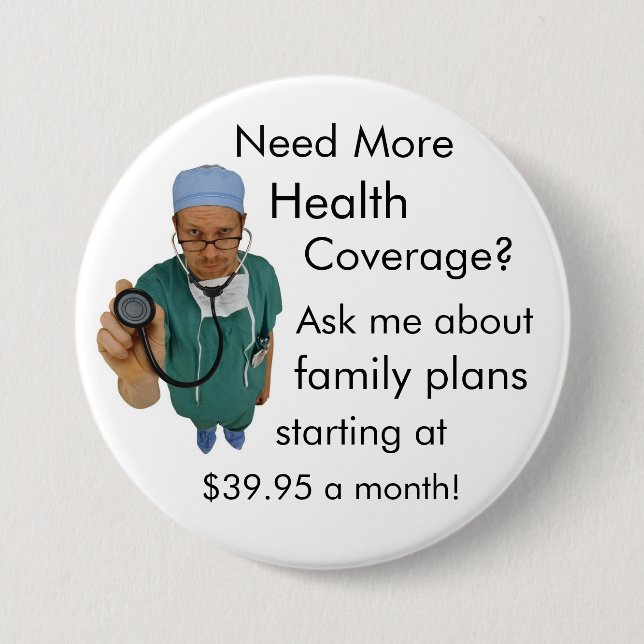 Health Coverage Button (Front)