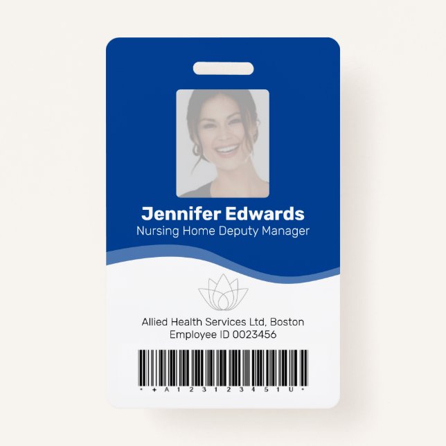 Health essential employee identification photo ID Badge (Front)