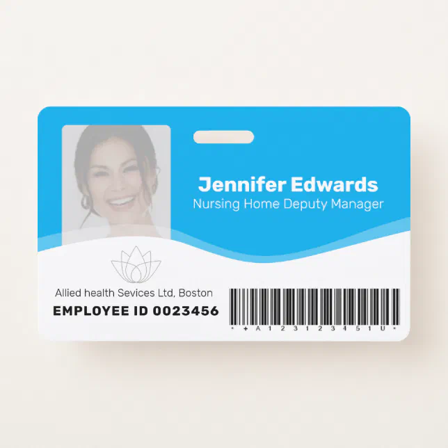 Health essential workers identification photo ID Badge | Zazzle