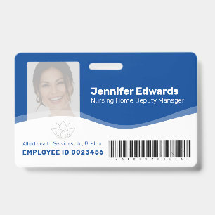 Health essential workers photo ID barcode Badge