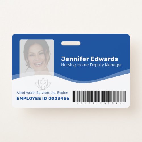 Health essential workers photo ID barcode Badge