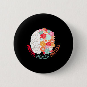 Health Flower Brain Suicide Awareness And Preventi Button