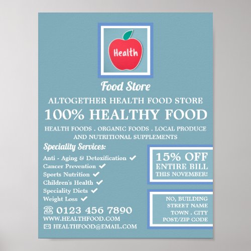 Health Food Store Logo Advertising Poster