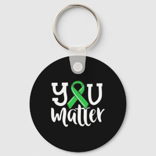 Health For Women You Problem Green Ribbon Keychain