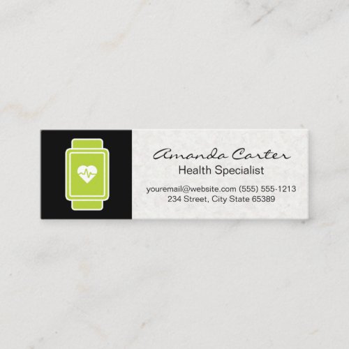 Health  Green Heart Rate Monitor Mini Business Card