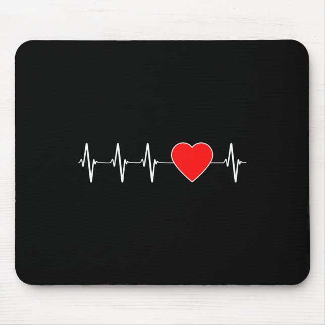 Health Heartbeat Ekg Red Heart Disease Awareness M Mouse Pad (Front)
