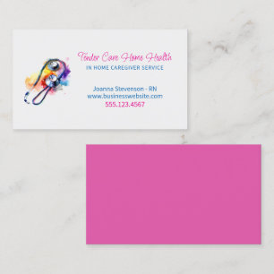 Health Home Care Nurse Stethoscope Business Card