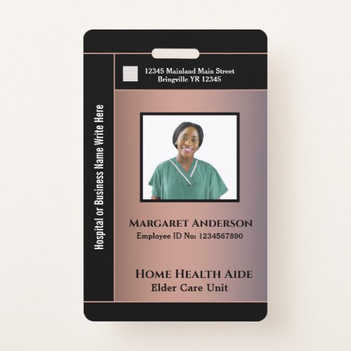 Health Hospital Worker ID Identification Card  Badge