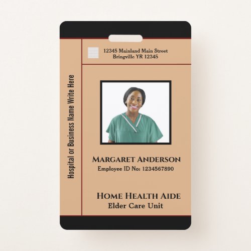 Health Hospital Worker ID Identification Card Badge