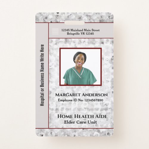 Health Hospital Worker ID Identification Custom Badge