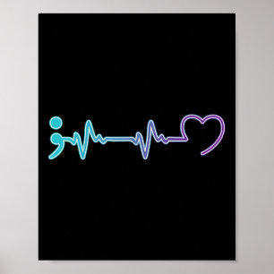 Health Illness Heartbeat Suicide Prevention Poster