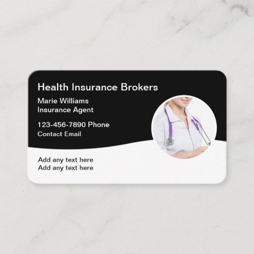 Health Insurance Broker Business Cards