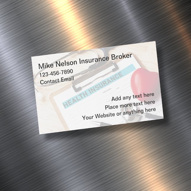 Health Insurance Broker Modern  Business Card Magnet (Creator Uploaded)