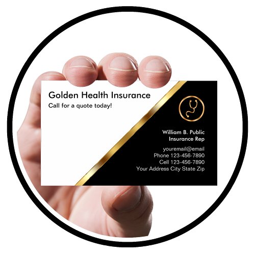 Health Insurance Classy Business Cards
