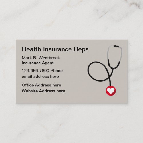 Health Insurance Rep Modern Business Cards