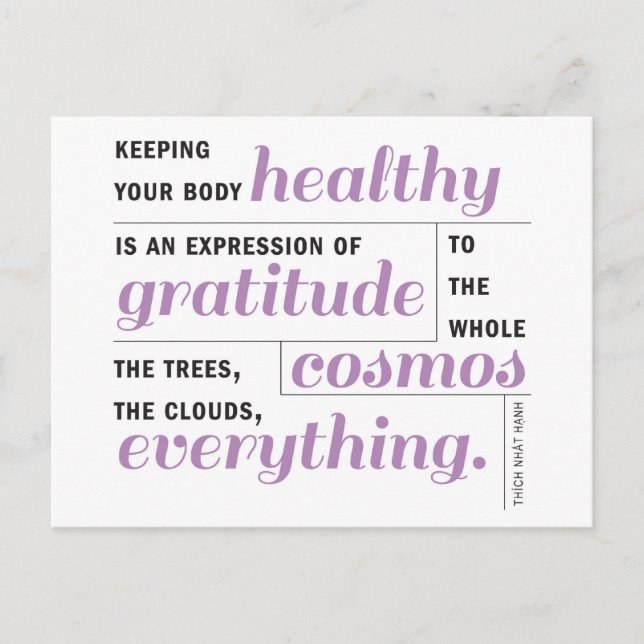 Health is Gratitude Postcard (Front)