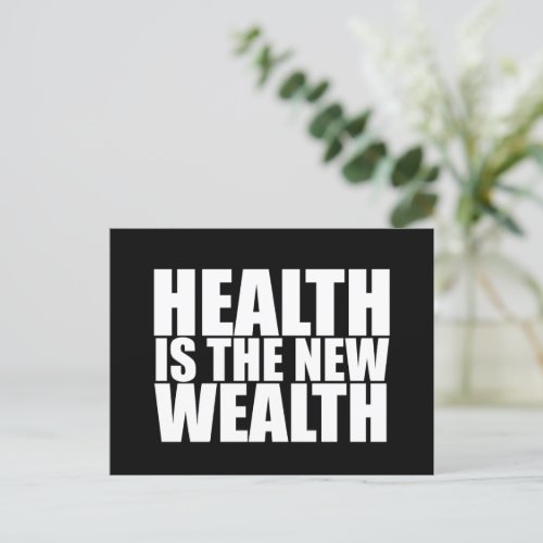 Health is the new wealth holiday postcard