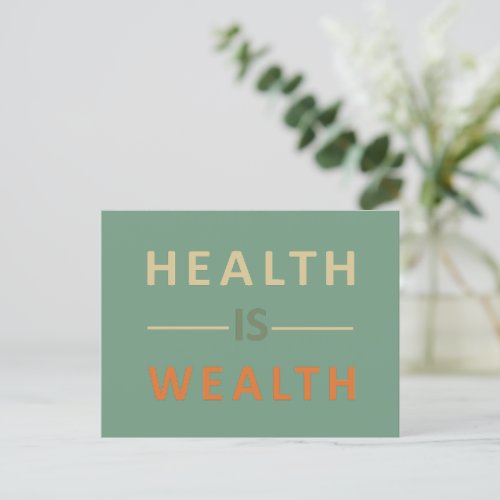 Health is wealth holiday postcard
