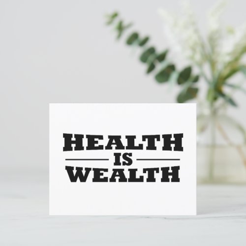 Health is wealth holiday postcard