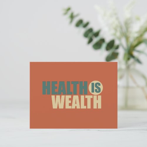 Health is wealth holiday postcard