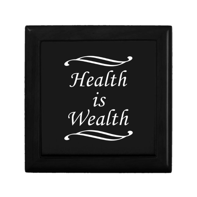 Health is wealth motivational positive quotes gift box (Front)