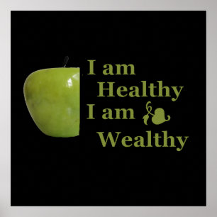 Health is wealth motivational positive quotes poster