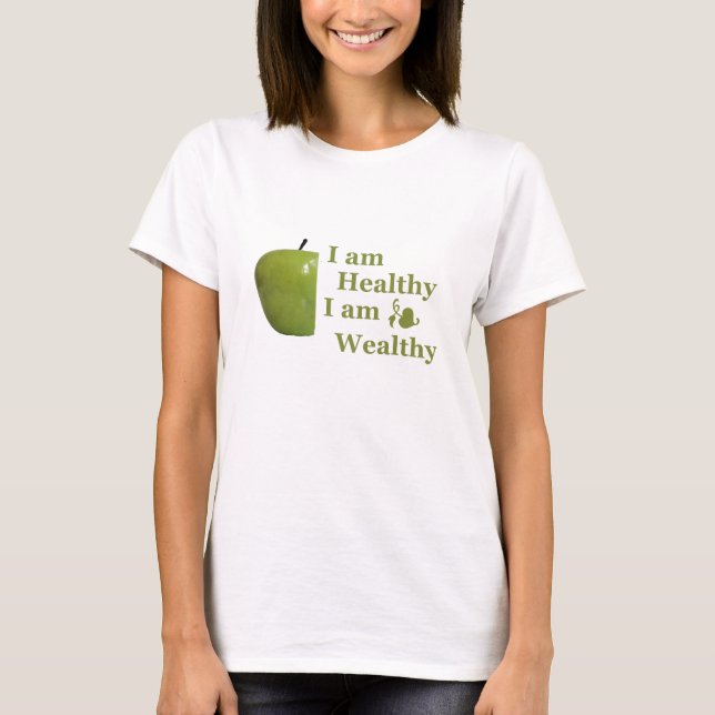 Health is wealth motivational positive quotes T-Shirt (Front)