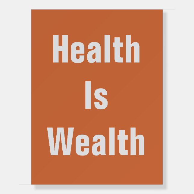 Health Is Wealth Orange Poster (Front)