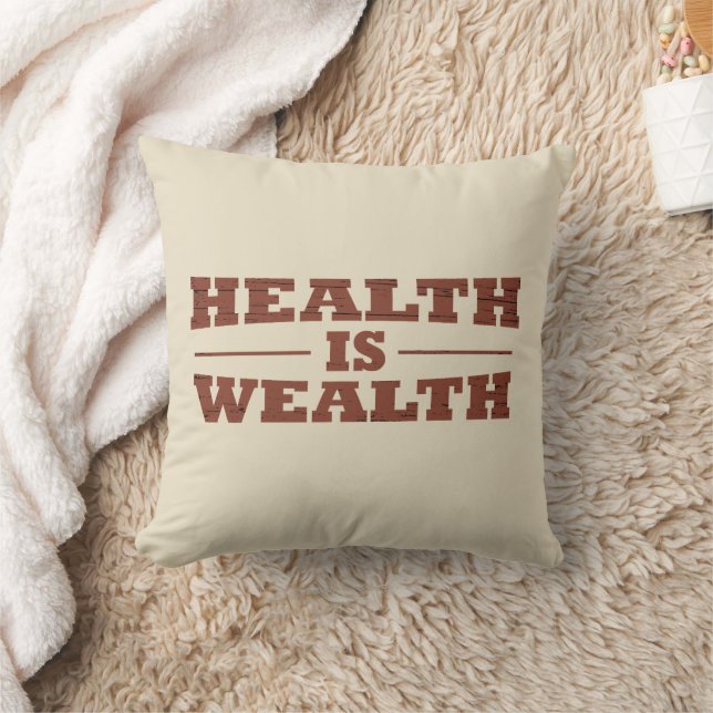 Health is wealth throw pillow (Blanket)