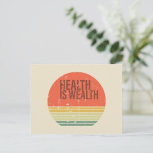 Health is wealth vintage holiday postcard